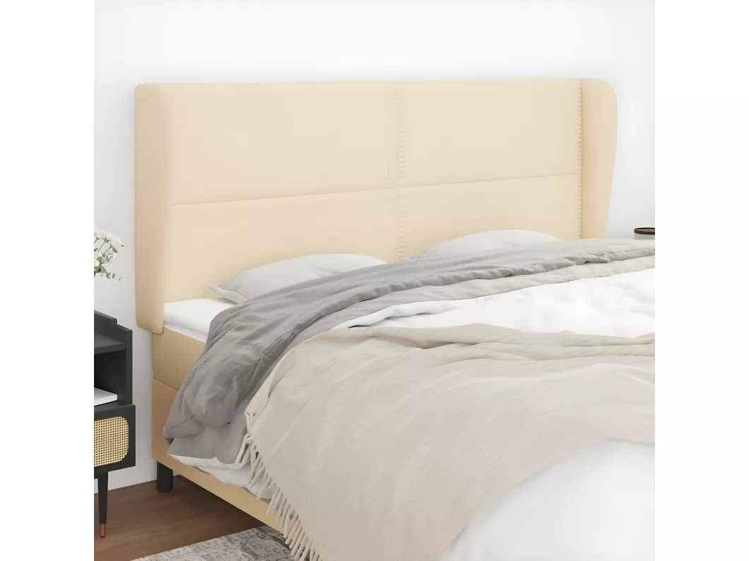 Kauf Unique Kopfteil mit Ohren Creme 203x23x118/128 cm Stoff