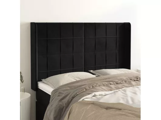 Kauf Unique Kopfteil mit Ohren Schwarz 147x16x118/128 cm Samt