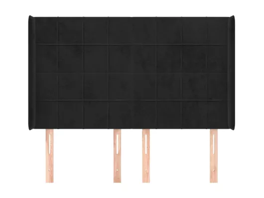 Kauf Unique Kopfteil mit Ohren Schwarz 147x16x118/128 cm Samt Günstiger Verkauf