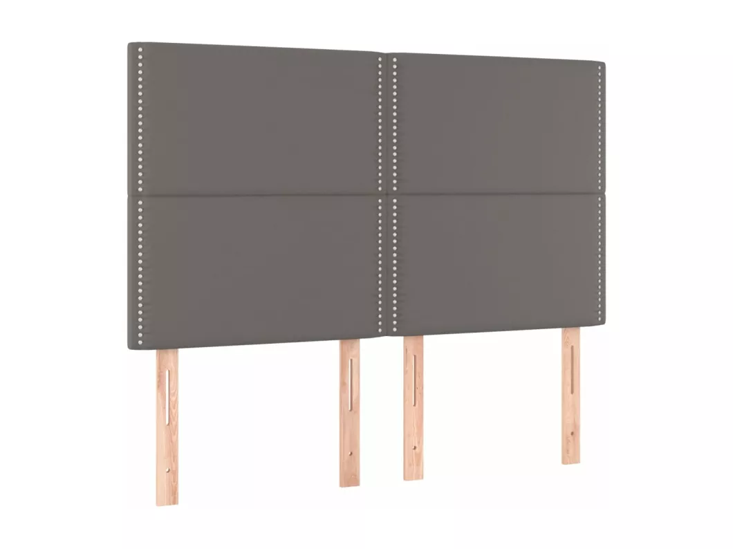 Kauf Unique LED Kopfteil Grau 144x5x118/128 cm Kunstleder Fabrikverkauf