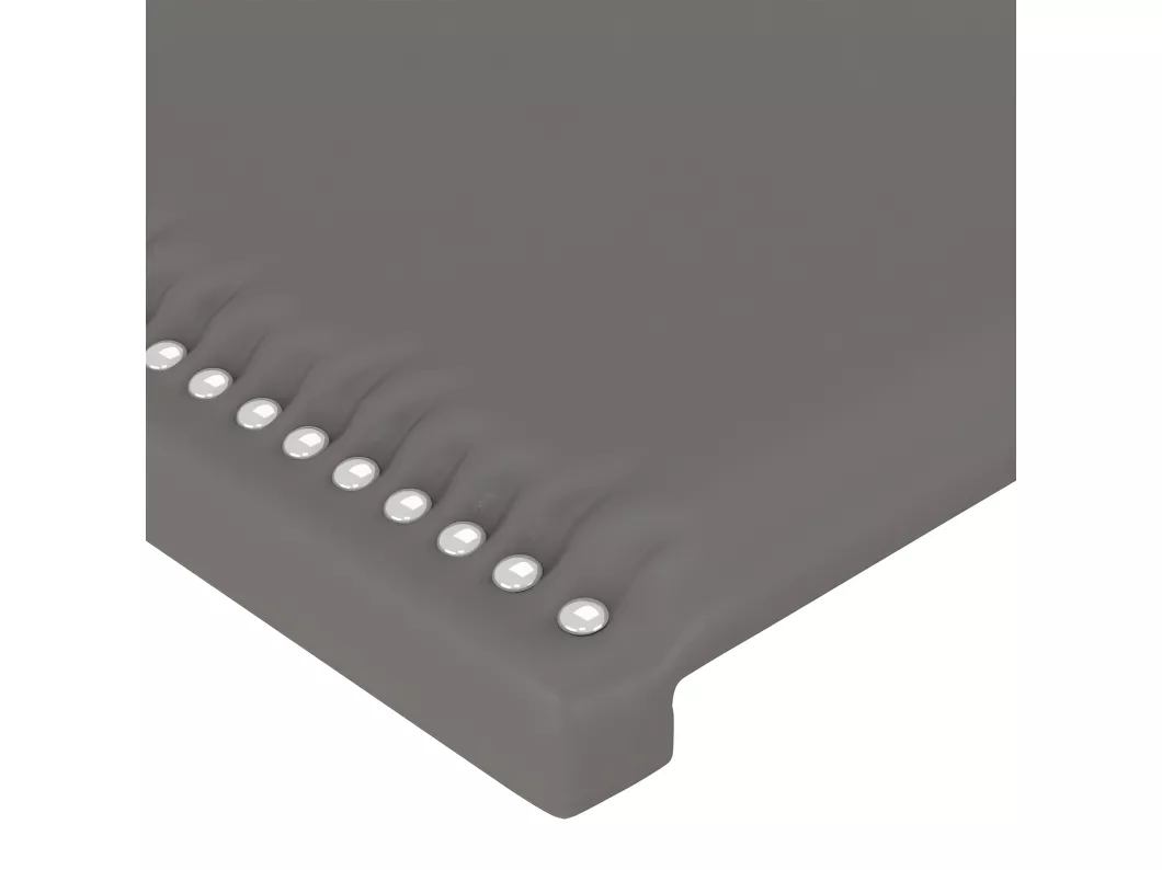 Kauf Unique LED Kopfteil Grau 144x5x118/128 cm Kunstleder Fabrikverkauf