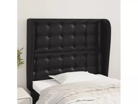 Kauf Unique Kopfteil mit Ohren Schwarz 93x23x118/128 cm Kunstleder