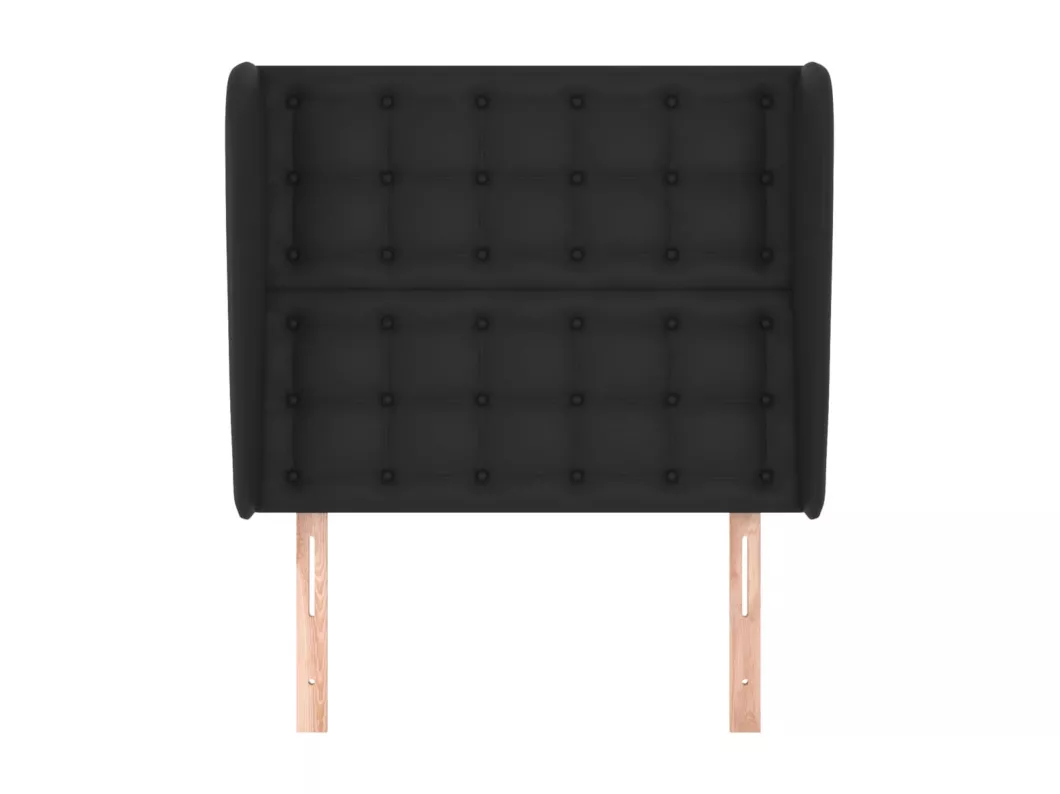 Kauf Unique Kopfteil mit Ohren Schwarz 93x23x118/128 cm Kunstleder Blitzverkäufe