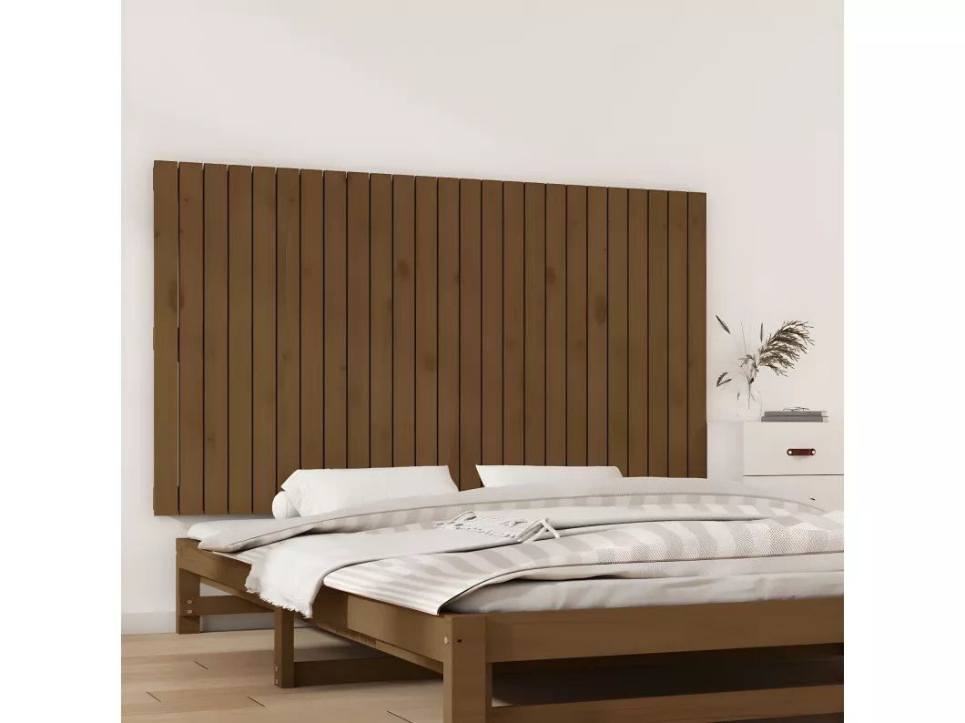 Kauf Unique Wand-Kopfteil Honigbraun 159,5x3x90 cm Massivholz Kiefer Kostenloser Versand