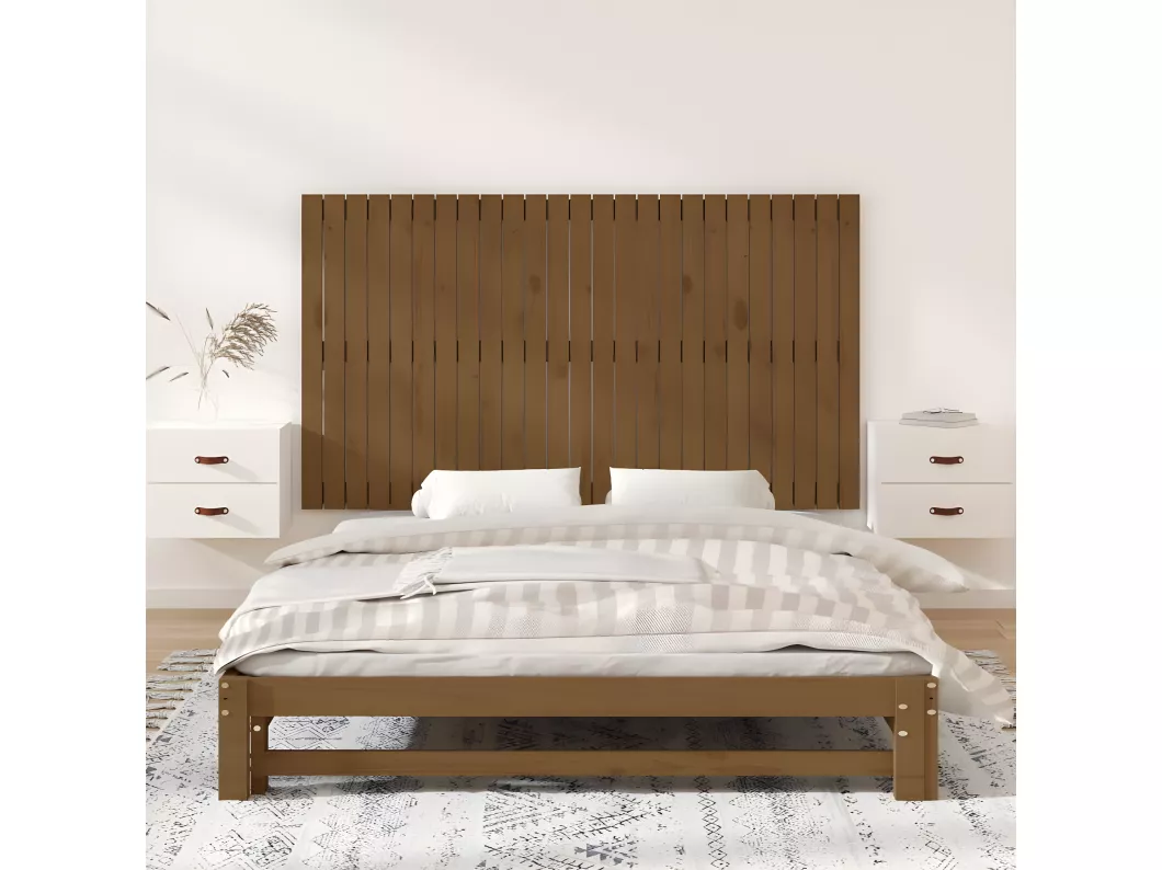 Kauf Unique Wand-Kopfteil Honigbraun 159,5x3x90 cm Massivholz Kiefer Kostenloser Versand