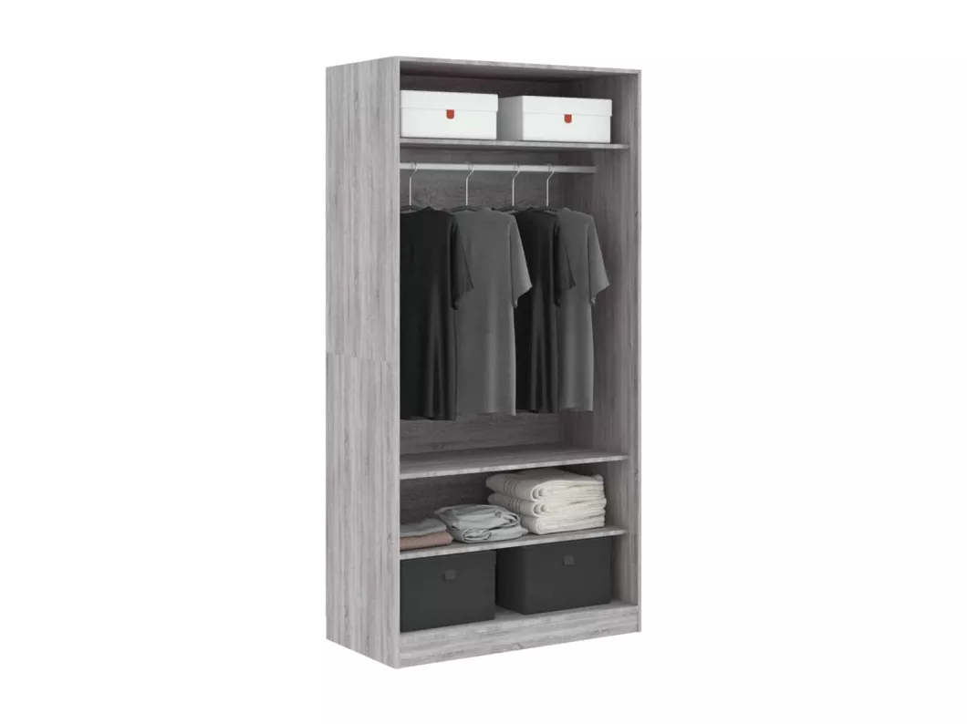 Kauf Unique Kleiderschrank Grau Sonoma 100x50x200 cm Holzwerkstoff Fabrikpreis