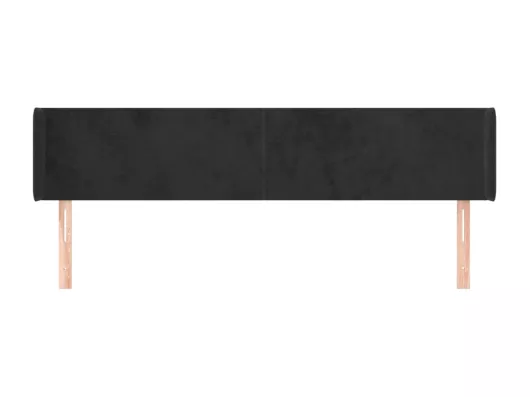 Kauf Unique Kopfteil mit Ohren Schwarz 203x16x78/88 cm Samt Sonderangebot
