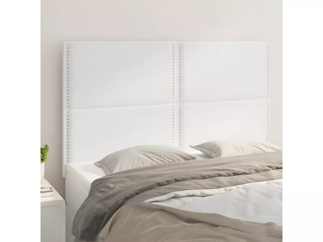 Kauf Unique Kopfteile 4 Stk. Weiß 72x5x78/88 cm Kunstleder Versandkostenfrei