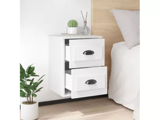 Kauf Unique Wand-Nachttische 2 Stk. Weiß 41,5x36x53 cm Großer Ausverkauf