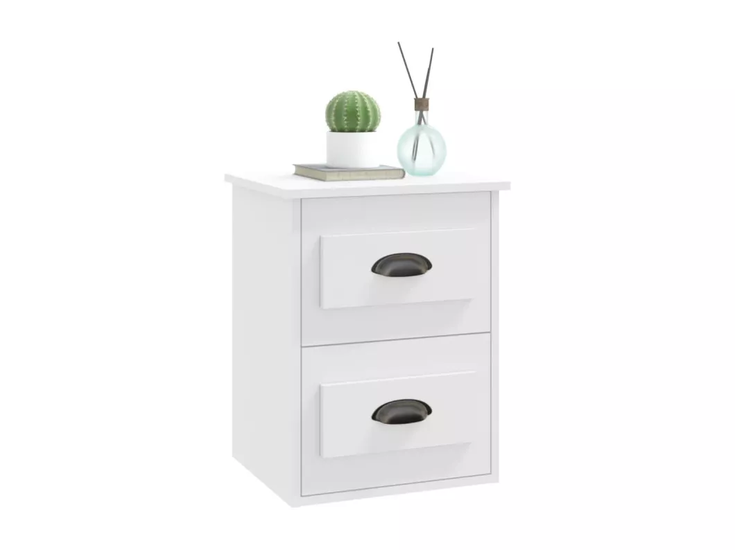 Kauf Unique Wand-Nachttische 2 Stk. Weiß 41,5x36x53 cm Großer Ausverkauf