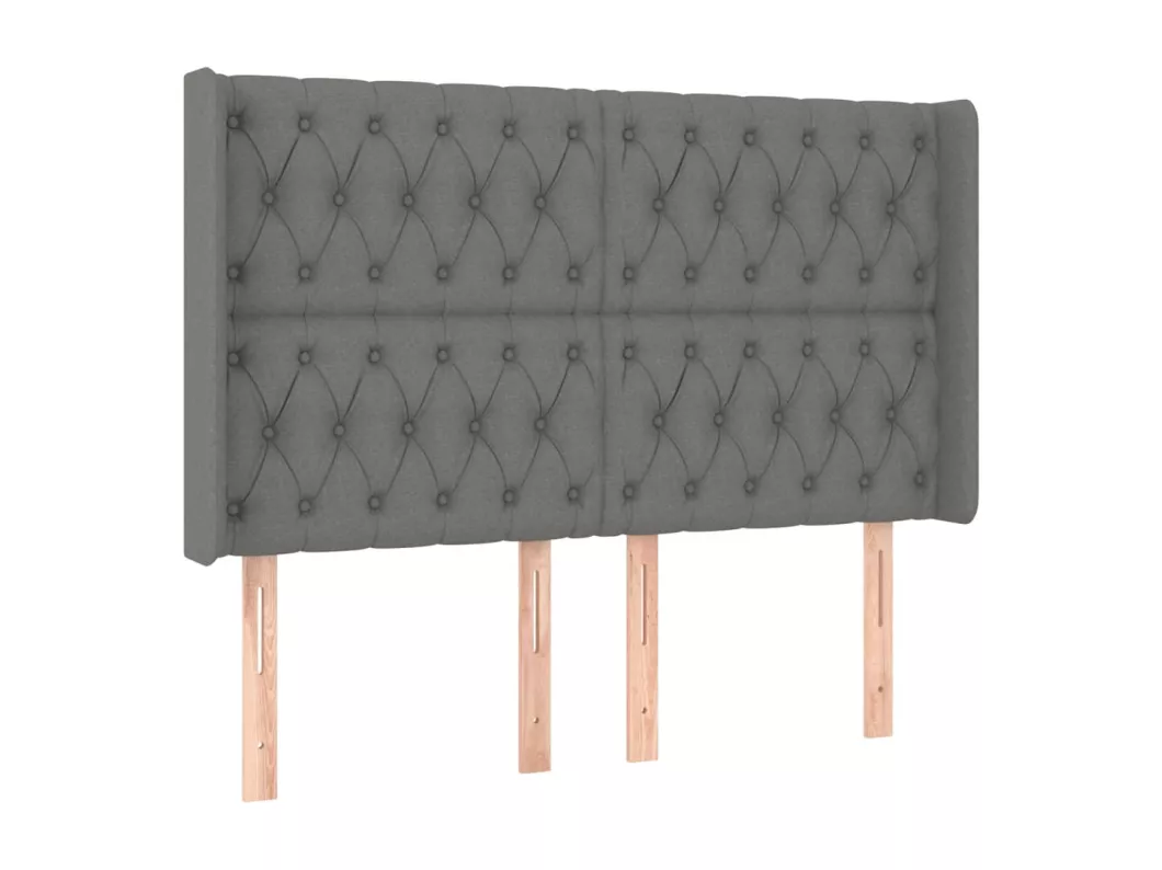 Kauf Unique LED Kopfteil Dunkelgrau 163x16x118/128 cm Stoff Saisonschlussverkauf