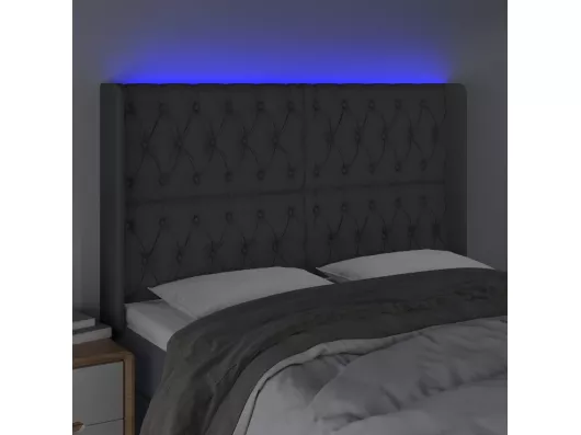 Kauf Unique LED Kopfteil Dunkelgrau 163x16x118/128 cm Stoff Saisonschlussverkauf