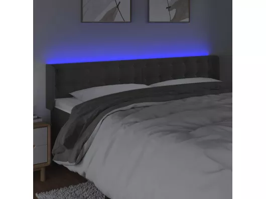 Kauf Unique LED Kopfteil Dunkelgrau 203x16x78/88 cm Samt Cyber Monday