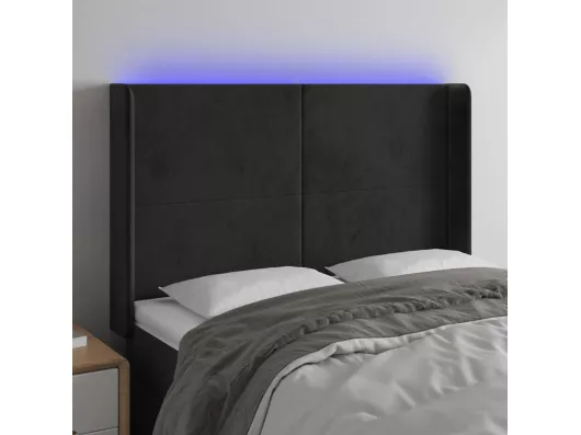 Kauf Unique LED Kopfteil Schwarz 147x16x118/128 cm Samt