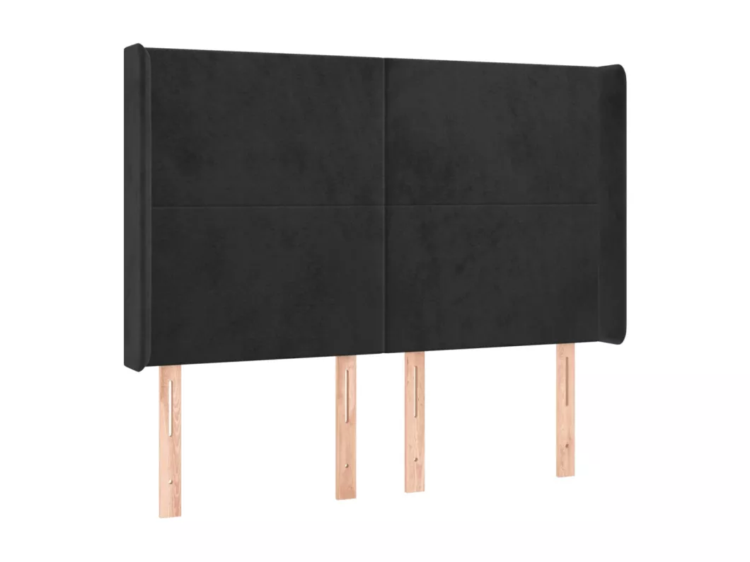 Kauf Unique LED Kopfteil Schwarz 147x16x118/128 cm Samt Osterangebot