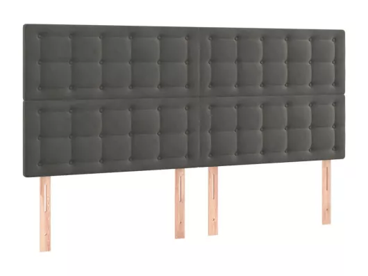 Kauf Unique LED Kopfteil Dunkelgrau 180x5x118/128 cm Samt Muttertagsangebot