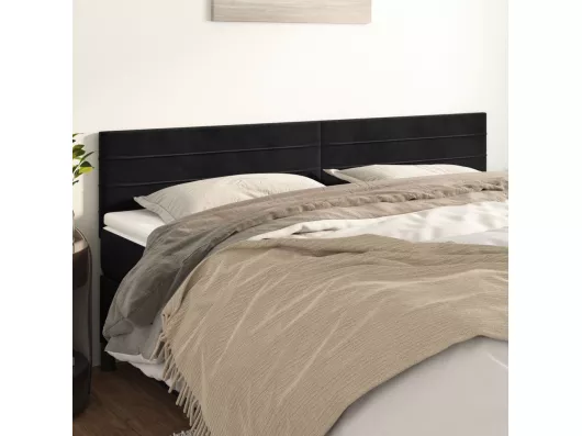 Kauf Unique Kopfteile 2 Stk. Schwarz 100x5x78/88 cm Samt