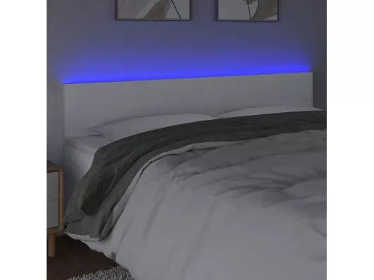 Kauf Unique LED Kopfteil Weiß 180x5x78/88 cm Kunstleder Heißer Verkauf