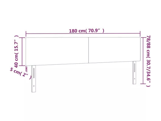 Kauf Unique LED Kopfteil Weiß 180x5x78/88 cm Kunstleder Heißer Verkauf