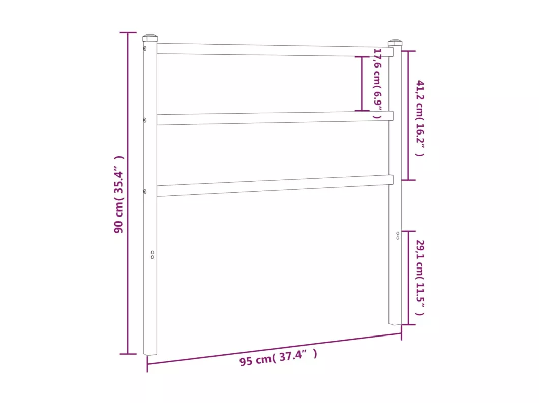 Kauf Unique Kopfteil Metall Schwarz 90 cm Top Angebot