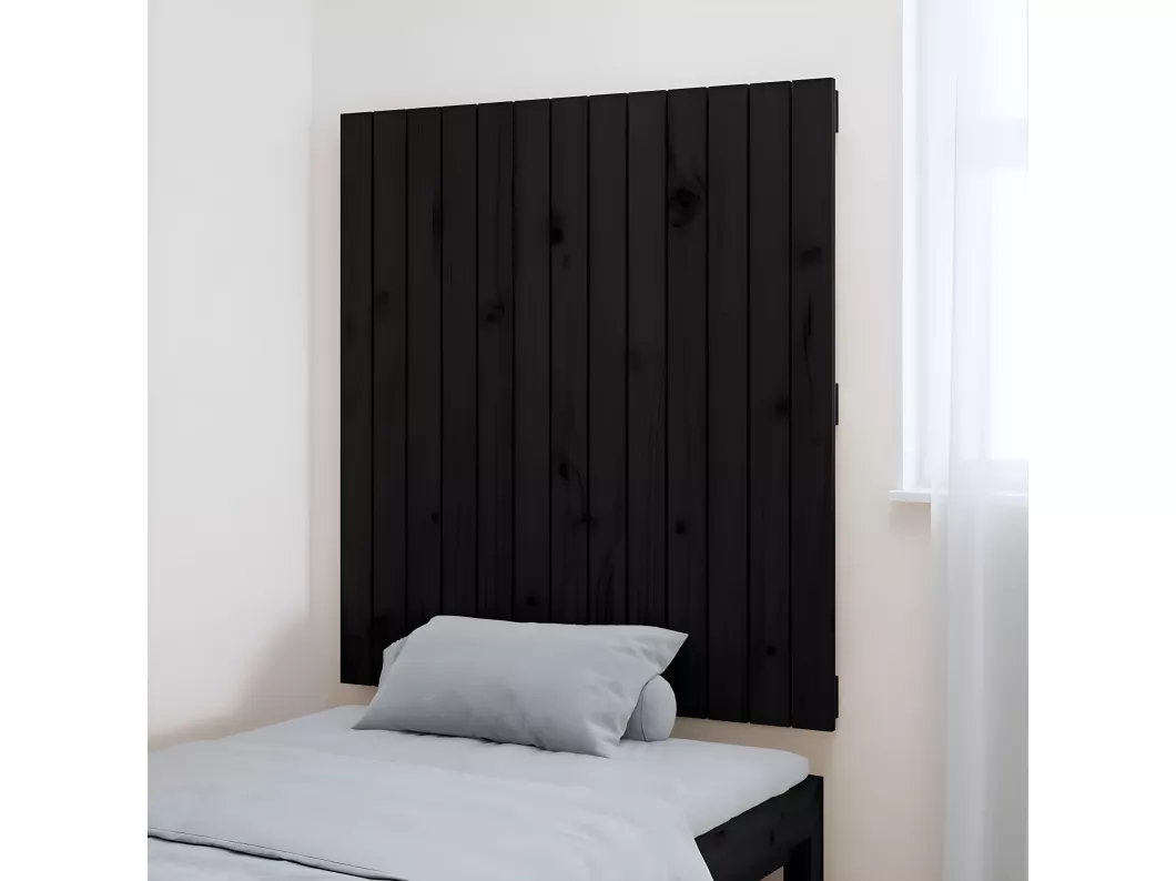 Kauf Unique Wand-Kopfteil Schwarz 82,5x3x90 cm Massivholz Kiefer Neueste Mode