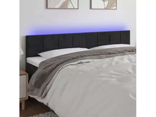 Kauf Unique LED Kopfteil Schwarz 200x5x78/88 cm Samt