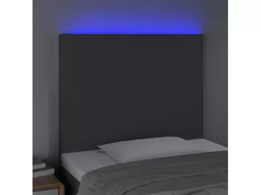 Kauf Unique LED Kopfteil Dunkelgrau 90x5x118/128 cm Stoff Zeitlich begrenztes Angebot