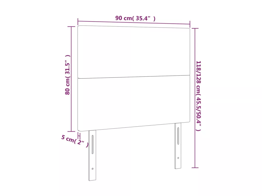 Kauf Unique LED Kopfteil Dunkelgrau 90x5x118/128 cm Stoff Zeitlich begrenztes Angebot