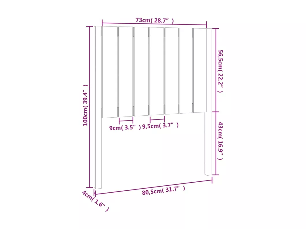 Kauf Unique Kopfteil Weiß 80,5x4x100 cm Massivholz Kiefer Blitzangebot