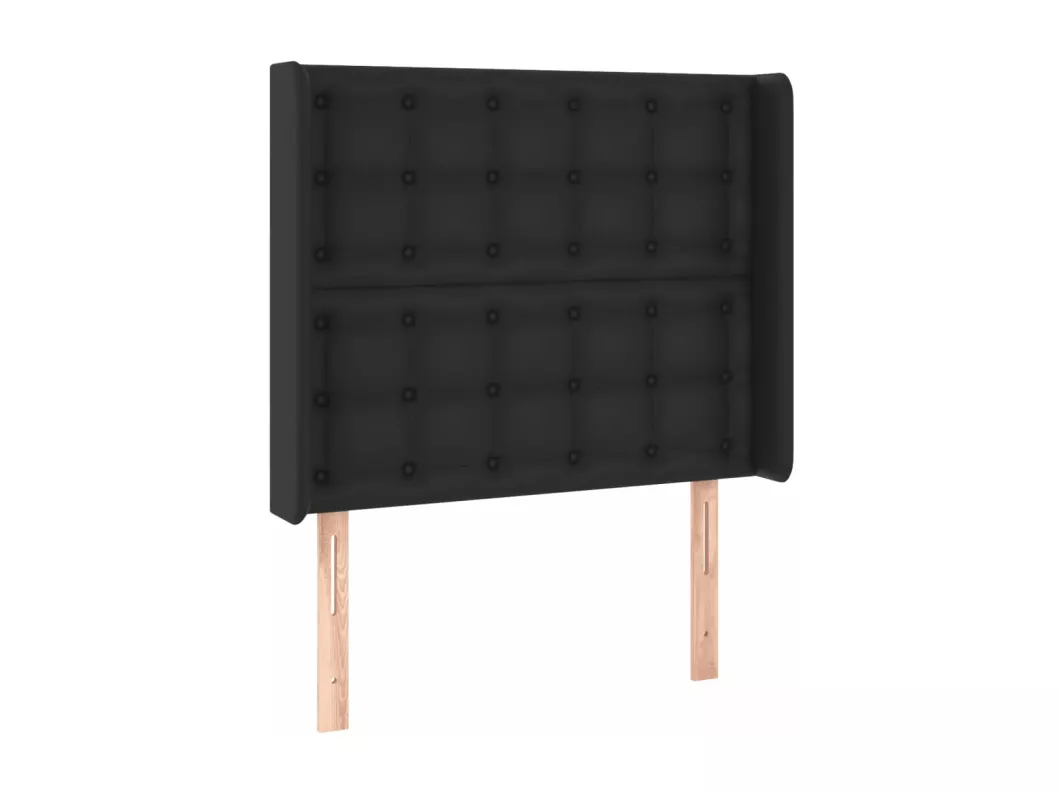 Kauf Unique LED Kopfteil Schwarz 83x16x118/128 cm Kunstleder Große Rabatte