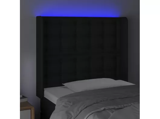 Kauf Unique LED Kopfteil Schwarz 83x16x118/128 cm Kunstleder Große Rabatte