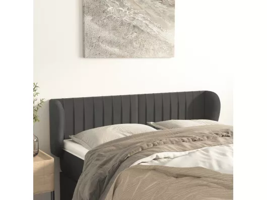 Kauf Unique Kopfteil mit Ohren Dunkelgrau 147x23x78/88 cm Samt Bestseller