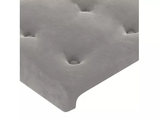 Kauf Unique Kopfteil mit Ohren Hellgrau 83x23x78/88 cm Samt Kauf eins, bekomm eins gratis