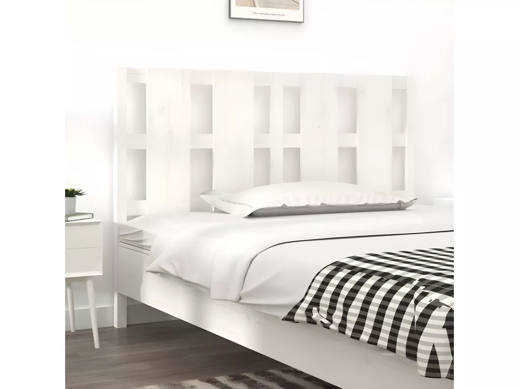 Kauf Unique Bett-Kopfteil Weiß 125,5x4x100 cm Massivholz Kiefer