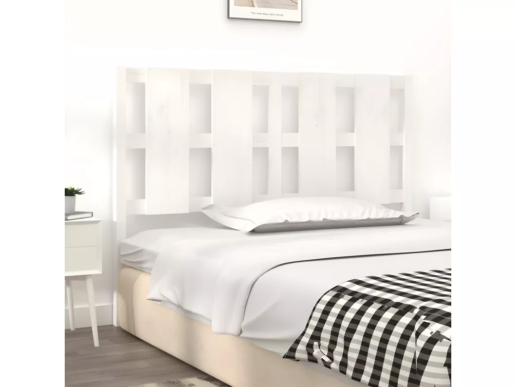 Kauf Unique Bett-Kopfteil Weiß 125,5x4x100 cm Massivholz Kiefer Sonderangebote