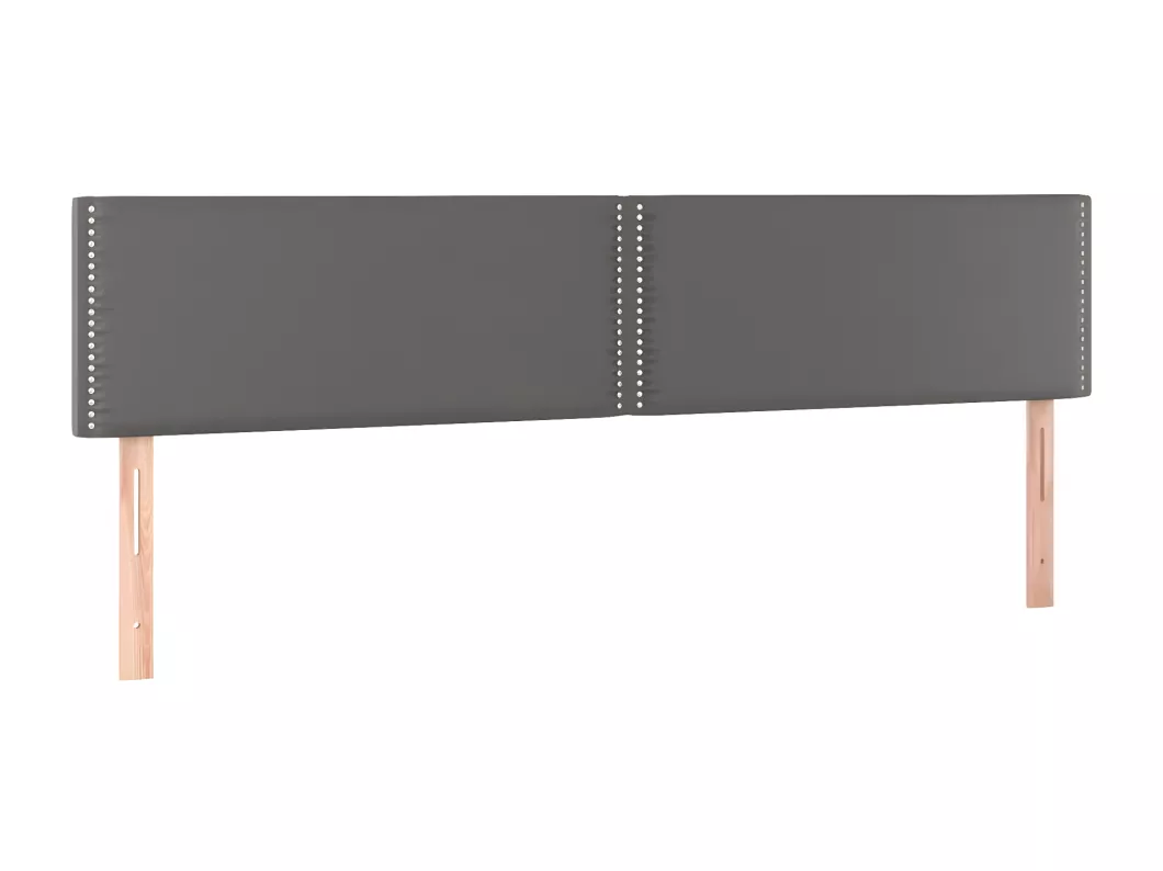 Kauf Unique LED Kopfteil Grau 200x5x78/88 cm Kunstleder VIP-Rabatte