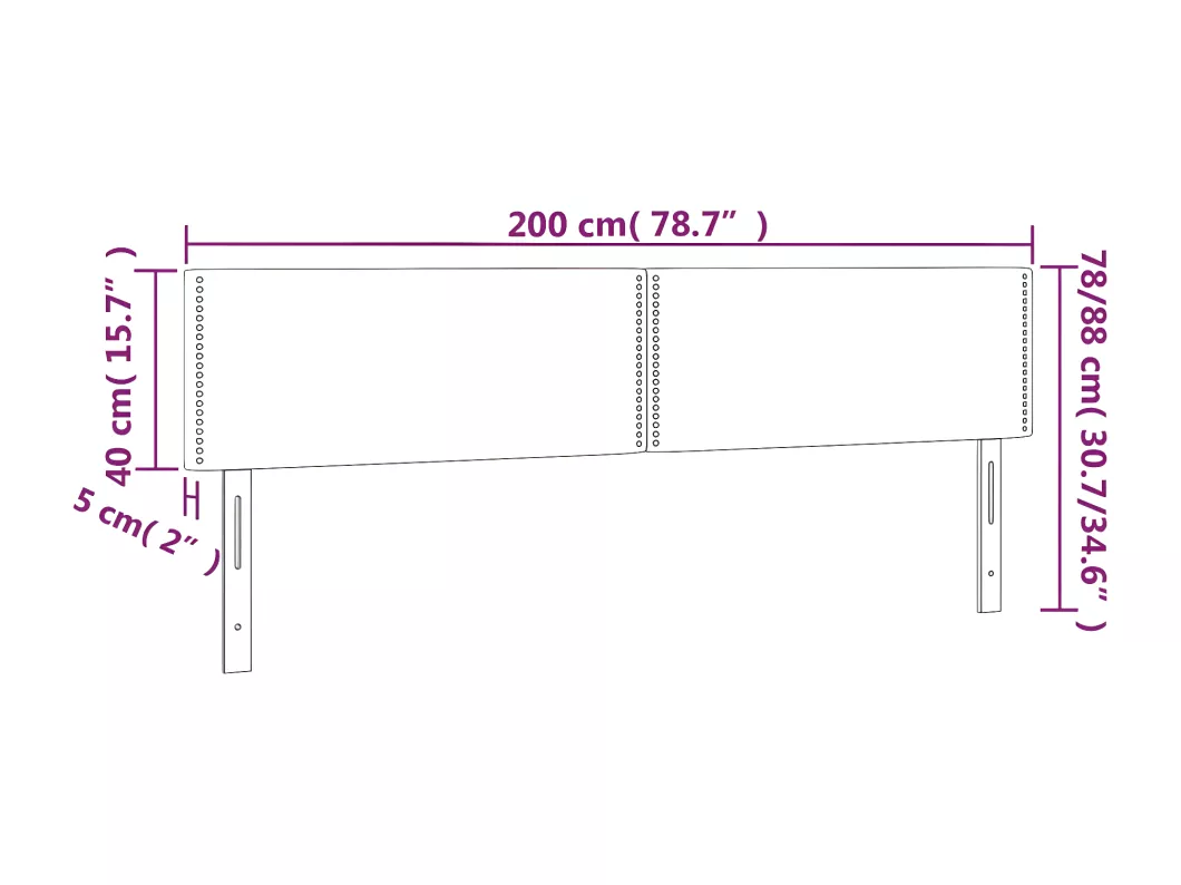Kauf Unique LED Kopfteil Grau 200x5x78/88 cm Kunstleder VIP-Rabatte