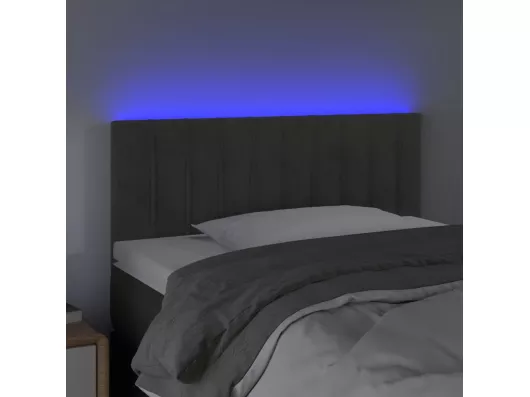 Kauf Unique LED Kopfteil Dunkelgrau 80x5x78/88 cm Samt Tiefpreis