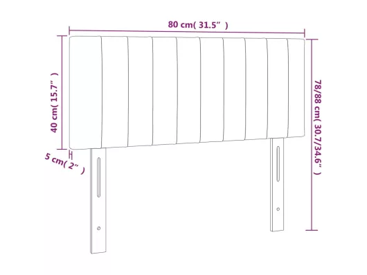 Kauf Unique LED Kopfteil Dunkelgrau 80x5x78/88 cm Samt Tiefpreis