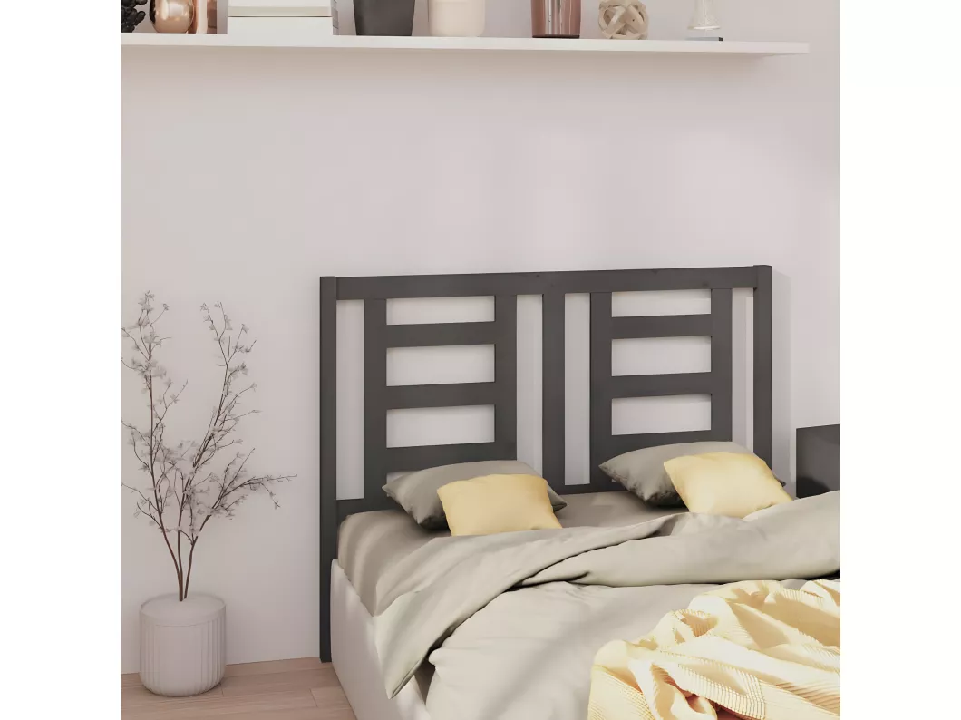 Kauf Unique Kopfteil Grau 141x4x100 cm Massivholz Kiefer Super Sparpreis