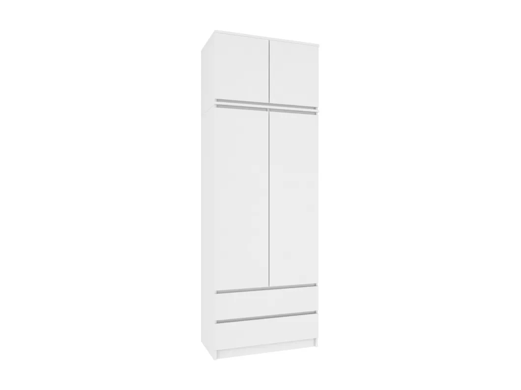 Kauf Unique Schrankaufsatz für Kleiderschrank AKORD S90 Weiß 90 cm 2 Türen 2 Ebenen B90 x H55 x T51 cm Letzte 2 Tage