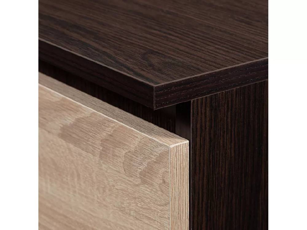 Kauf Unique Nachttisch in minimalistischer Optik AKORD K60 in der Farbe Wenge mit 2 Schubladen Front Sonoma-Eiche B60 x H55 x T40 cm Letzter Tag