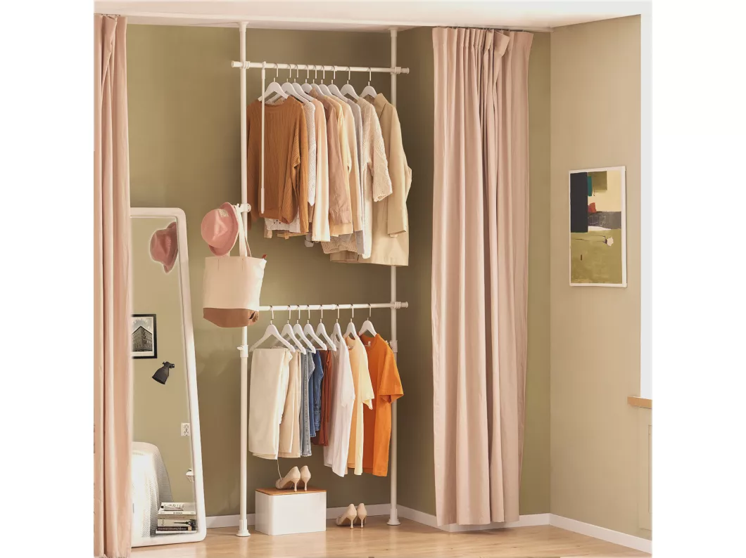 Kauf Unique Teleskop Garderoben System FRG109-W 113 x 285 x 27 cm Weiß Bis zu 60% Rabatt