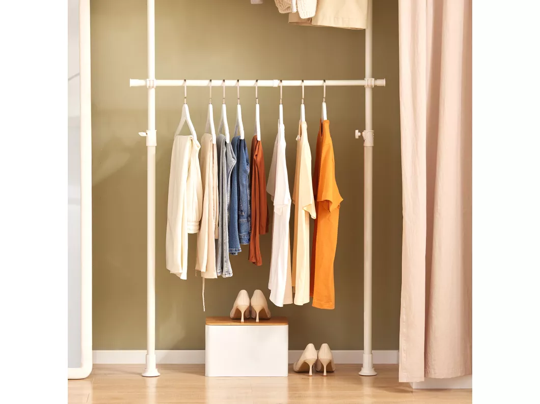 Kauf Unique Teleskop Garderoben System FRG109-W 113 x 285 x 27 cm Weiß Bis zu 60% Rabatt
