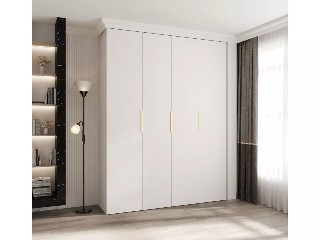 Kauf Unique Drehtürenschrank Como 4 245,5/190/40 4-türig (Weiß/Gold) Bis zu 65% Rabatt