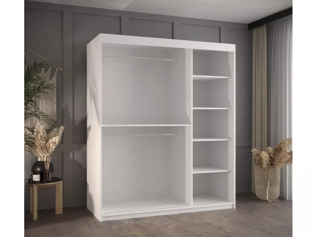 Kauf Unique SCHWEBETÜRENSCHRANK PLECIONKA 2 200/150/62 2-türig (Weiß) Sonderangebot der Fabrik