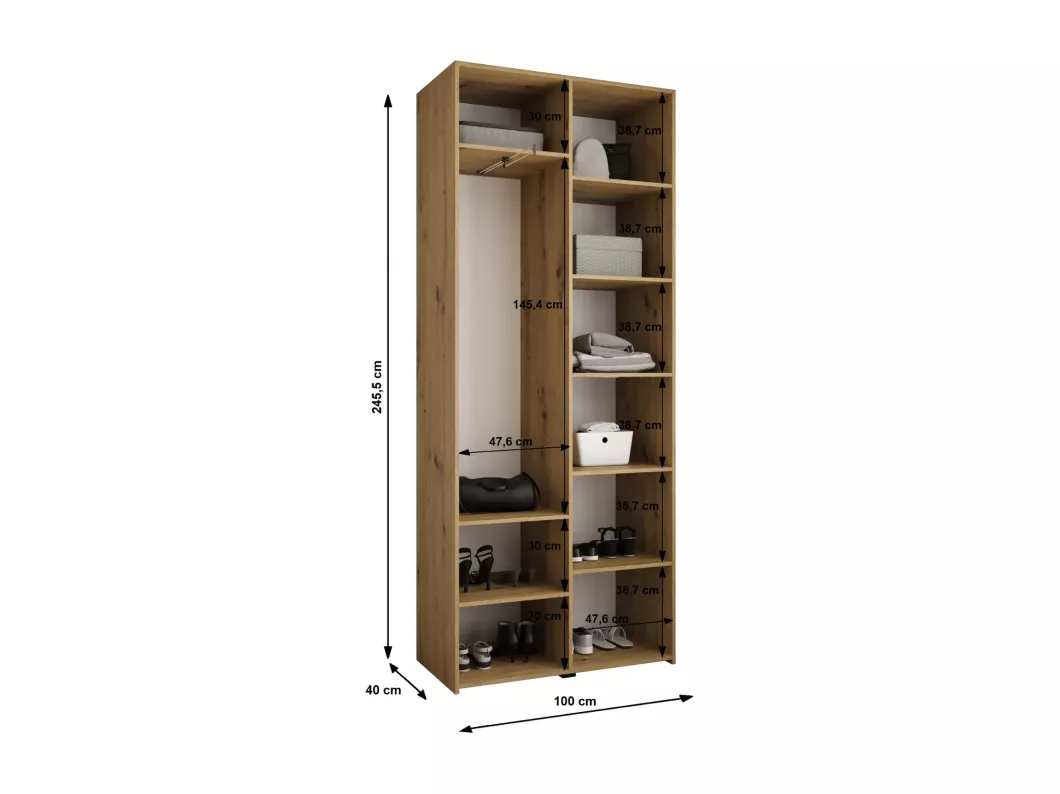 Kauf Unique Drehtürenschrank Como 1 245,5/100/40 2-türig (Kaschmir/Gold) Vierteljährliche Förderung