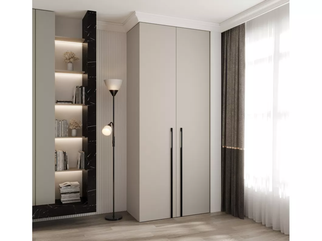 Kauf Unique Drehtürenschrank Como 3 245,5/100/50 2-türig (Kaschmir/Schwarz) Bis zu 55% Rabatt