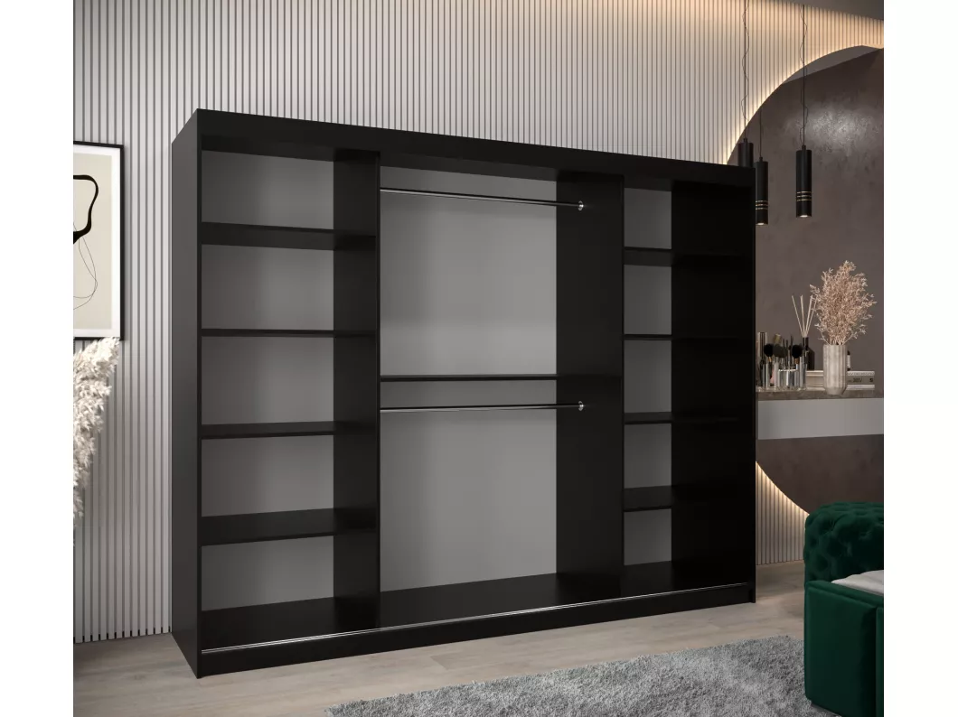 Kauf Unique SCHWEBETÜRENSCHRANK DOME 200/250/62 3-türig (Schwarz) Discount Store für neue Produkte