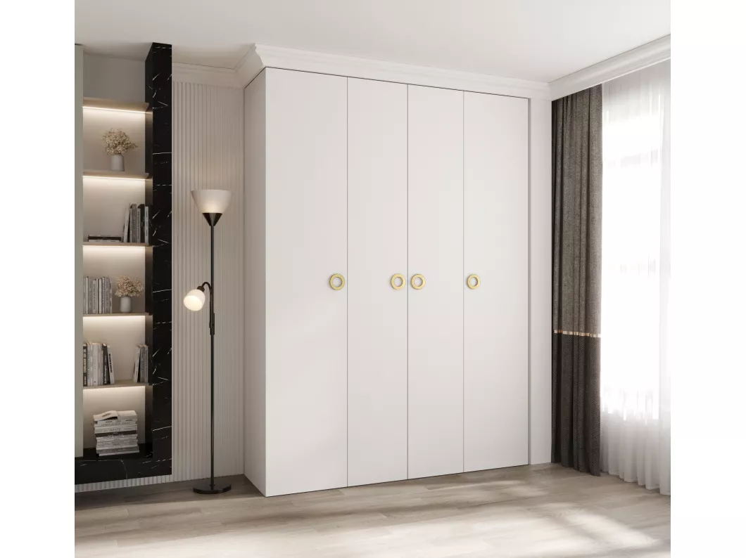 Kauf Unique Drehtürenschrank Como 1 245,5/180/40 4-türig (Weiß/Gold) Nur noch ein Tag übrig